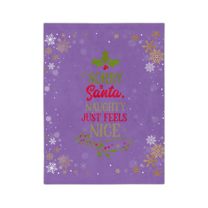 Naughty Feels Nice 2-Velveteen Microfiber Blanket (Lt Purple)