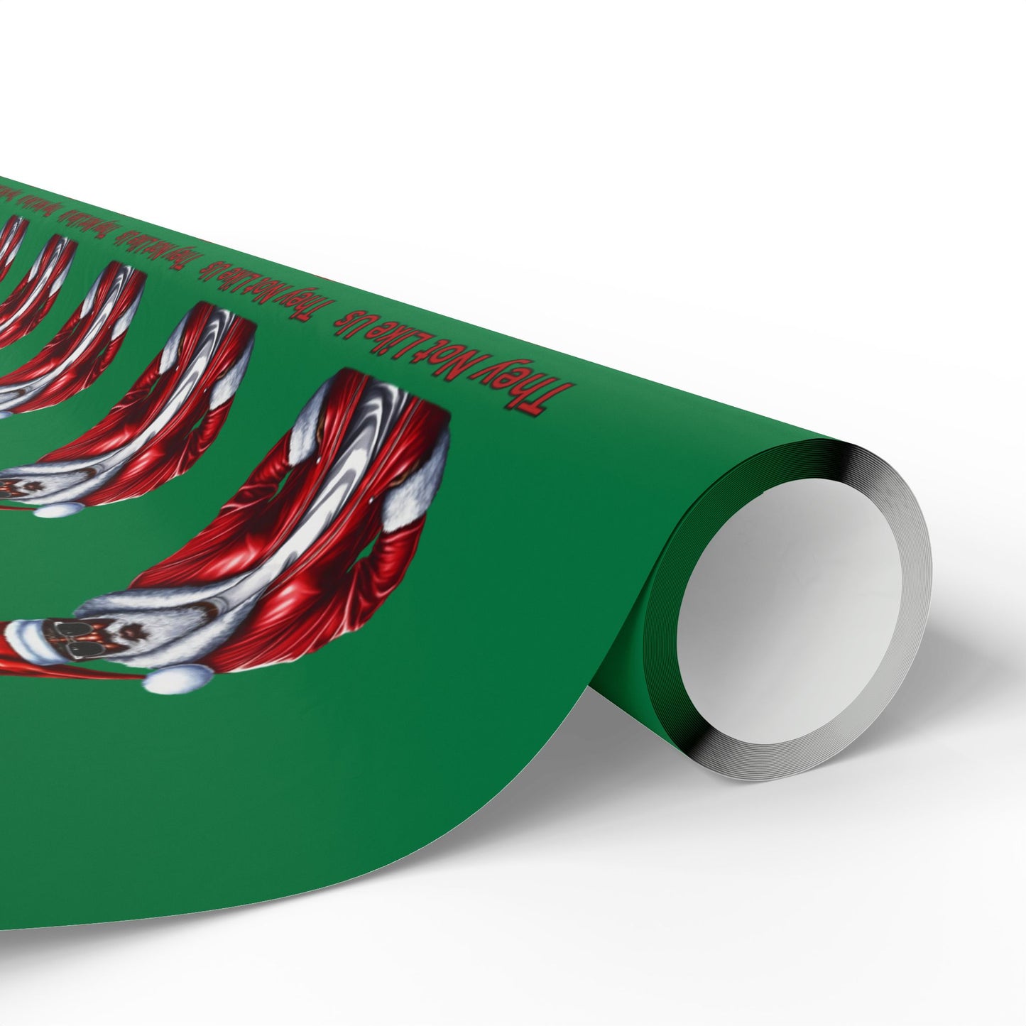 They Not Like Us (Green) Wrapping Paper, Christmas Gift Wrap, Santa Design for Gifts, Eco-Friendly, Holiday Decor, Stocking Stuffers