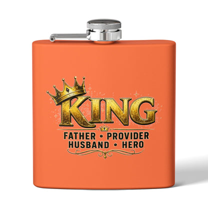 'King: Father • Provider • Husband • Hero' Stainless Steel 6oz