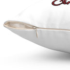 Black Santa-Spun Polyester Square Pillow (White)