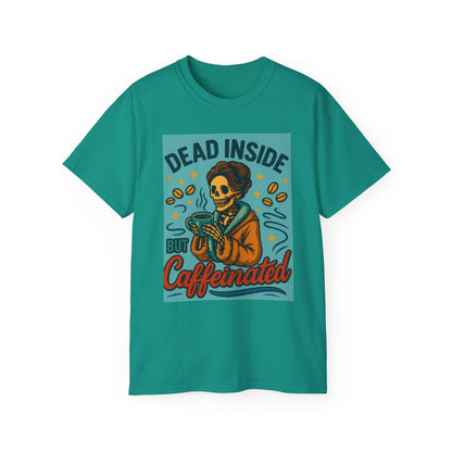 Skeleton-Dead Inside But Caffeinated Tee, Image 1