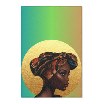 Queen Moon Area Rug - Cultural Home Decor with Gold Accents