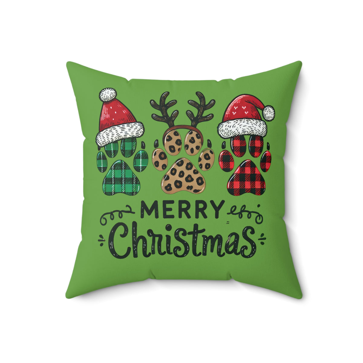 Merry Christmas Paws-Green