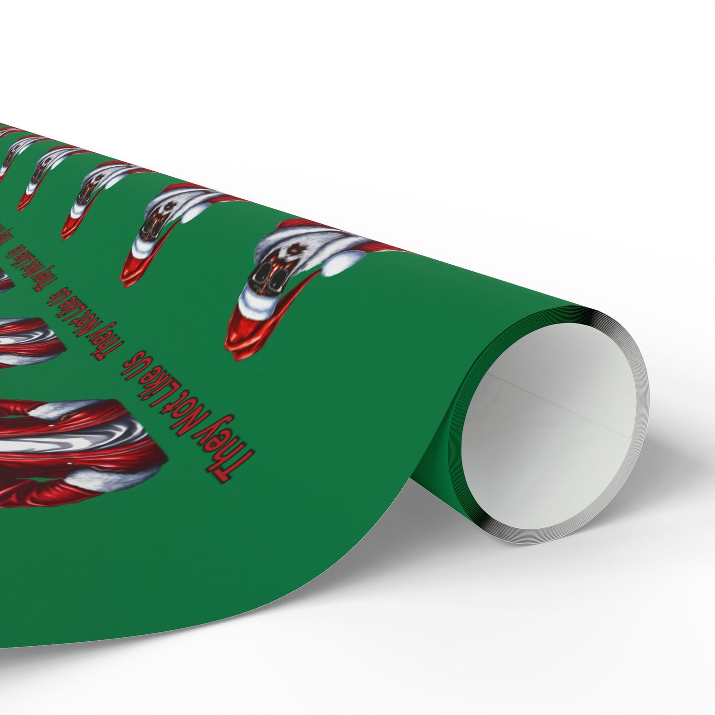 They Not Like Us (Green) Wrapping Paper, Christmas Gift Wrap, Santa Design for Gifts, Eco-Friendly, Holiday Decor, Stocking Stuffers
