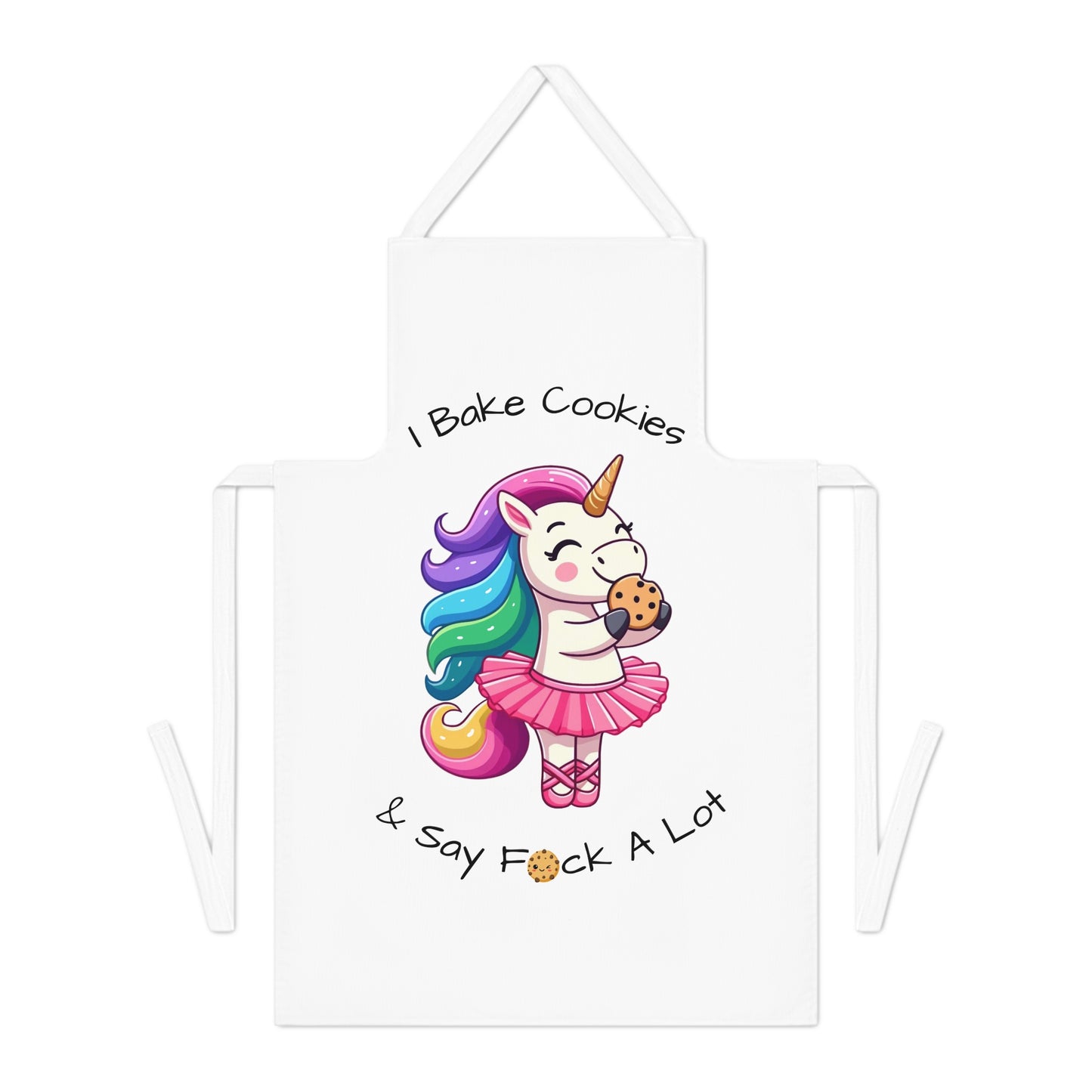 Bake Cookies Say Fck A Lot-Adult Apron (AOP) (White)