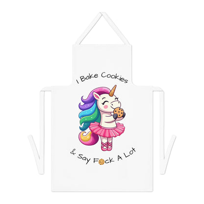 Bake Cookies Say Fck A Lot-Adult Apron (AOP) (White)