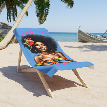 Vibrant Summer Beach Towel 4-Lt Blue