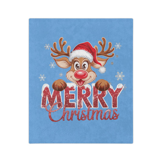 Merry Christmas Rudolf-Light Blue