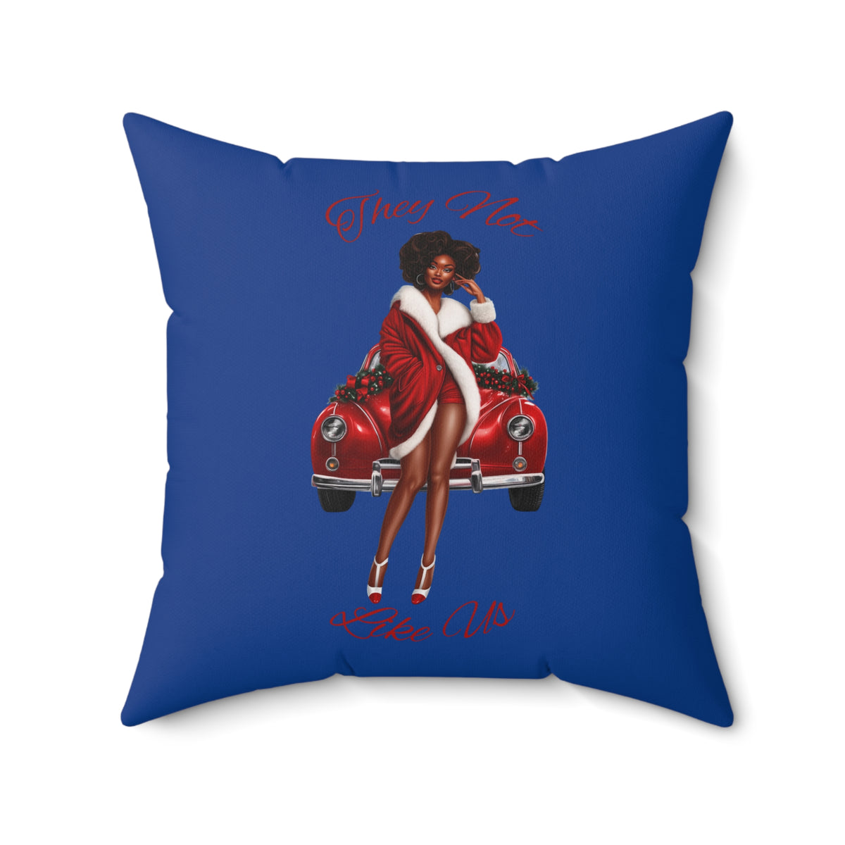 They Not Like Us 4-(Blue) Spun Polyester Square Pillow