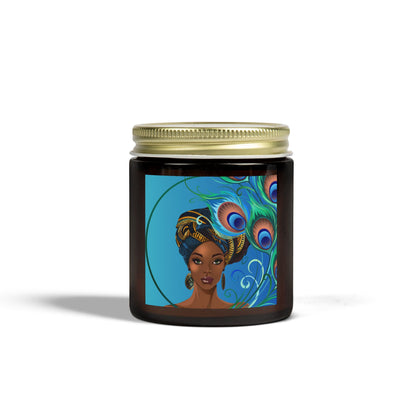 Peacock-Scented Candles, Coconut Apricot Wax (4oz, 9oz)