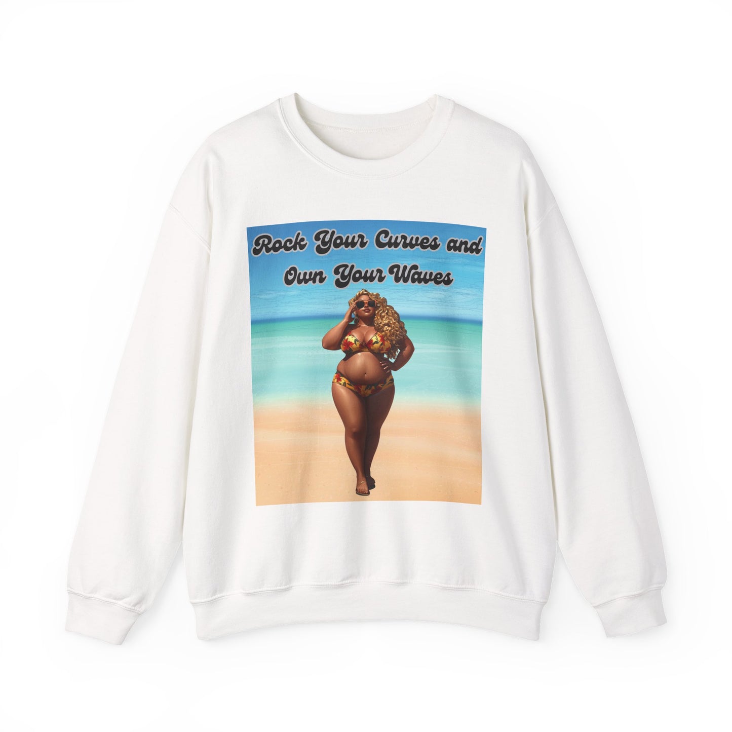 Rock Your Curves and Own Your Waves Crewneck Sweatshirt