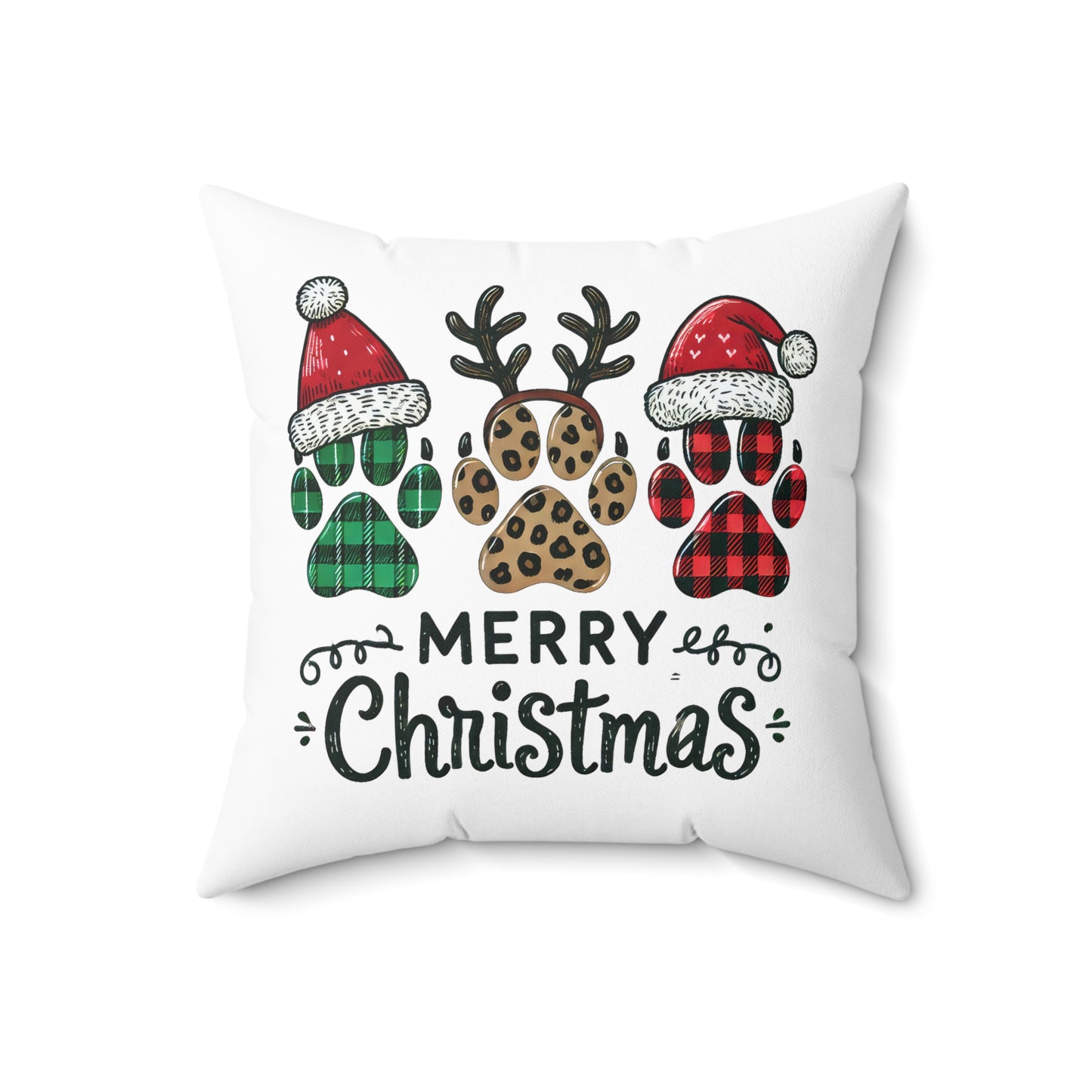 Merry Christmas Paws-White