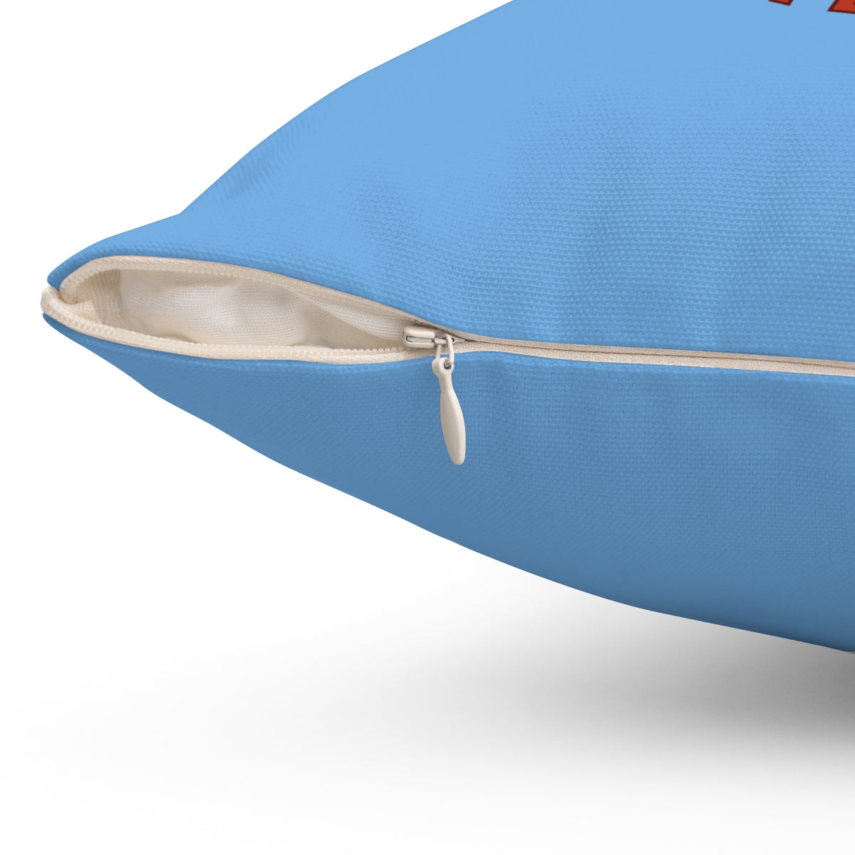 Hottie With A Body-Spun Polyester Square Pillow (Lt Blue)