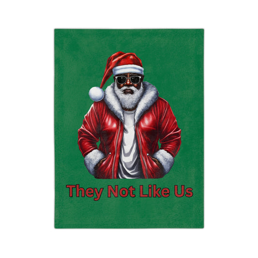 They Not Like Us-Velveteen Microfiber Blanket (Dk Green)