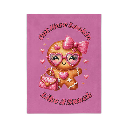 Lookin Like A Snack 1-Velveteen Microfiber Blanket (Lt Pink)