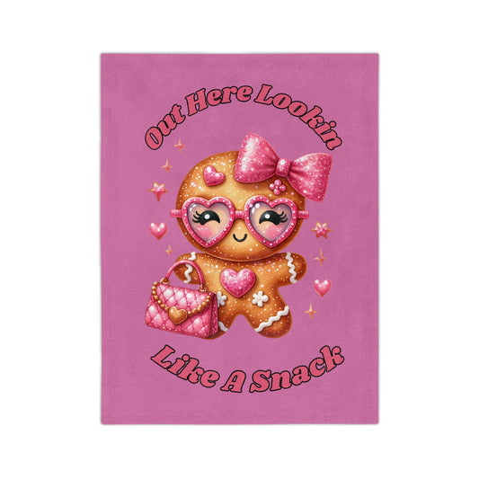 Lookin Like A Snack 1-Velveteen Microfiber Blanket (Lt Pink)