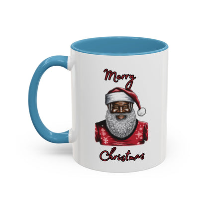 Black Santa-Accent Coffee Mug (11, 15oz) (Black)
