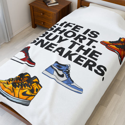 Sneaker Lover Velveteen Plush Blanket