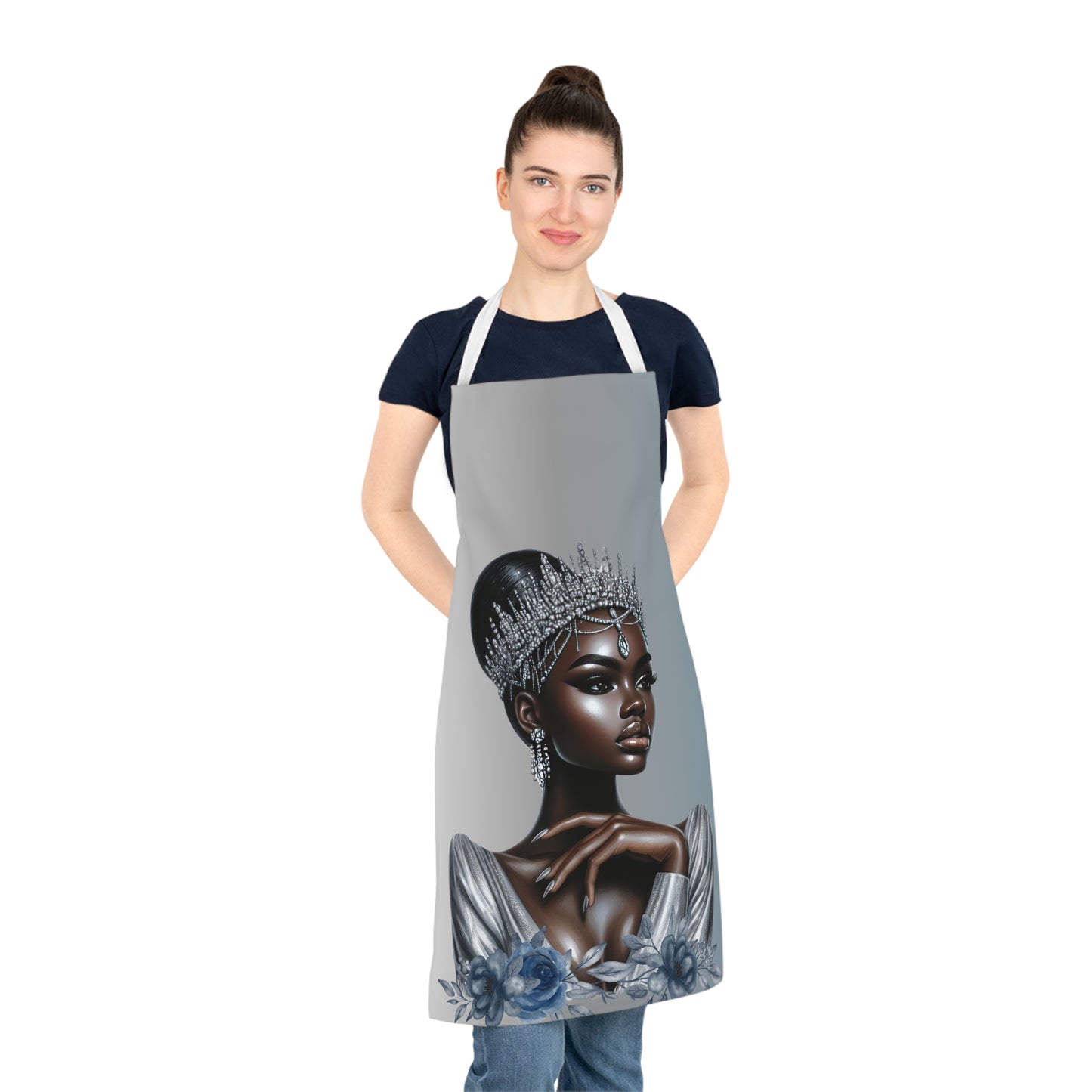 Queen Silver Adult Apron - Beautiful Cooking Gift for Food Lovers & Home Chefs
