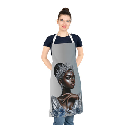 Queen Silver Adult Apron - Beautiful Cooking Gift for Food Lovers & Home Chefs
