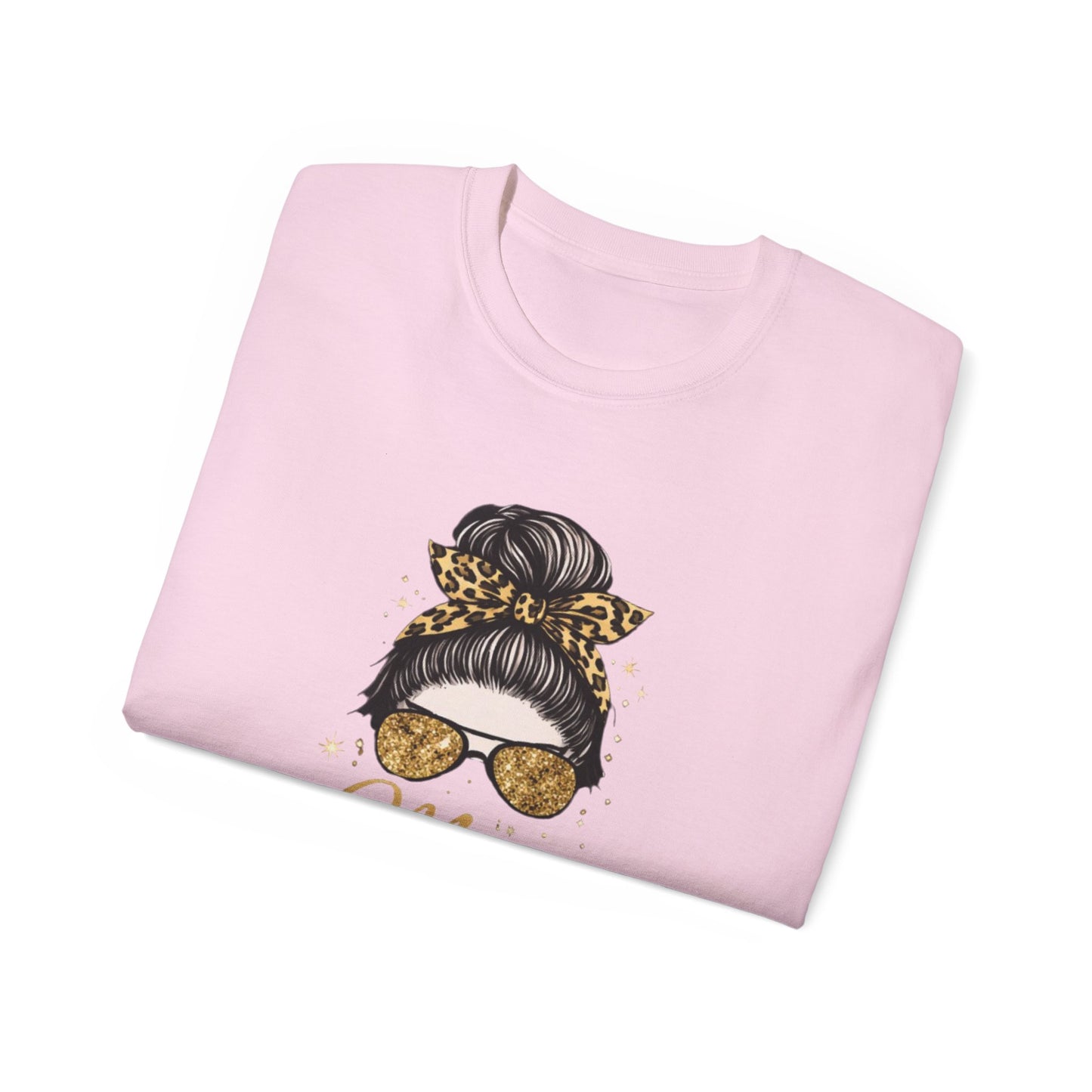 Mom Life Tee — Leopard Bun Graphic Cotton T‑Shirt