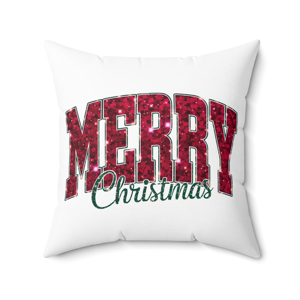 Merry Christmas Glitter-White