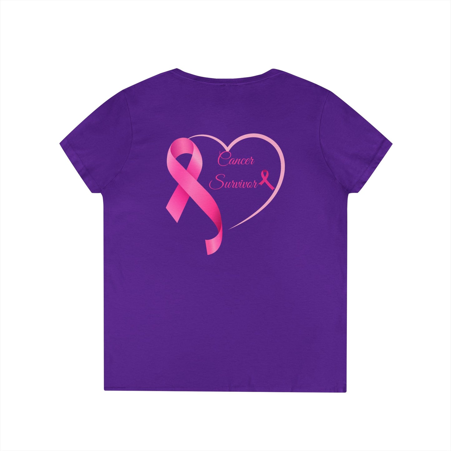 Breast Cancer Awareness V-Neck T-Shirt, Survivor Gift, Supportive Tee, Gift for Her, Awareness Month Apparel