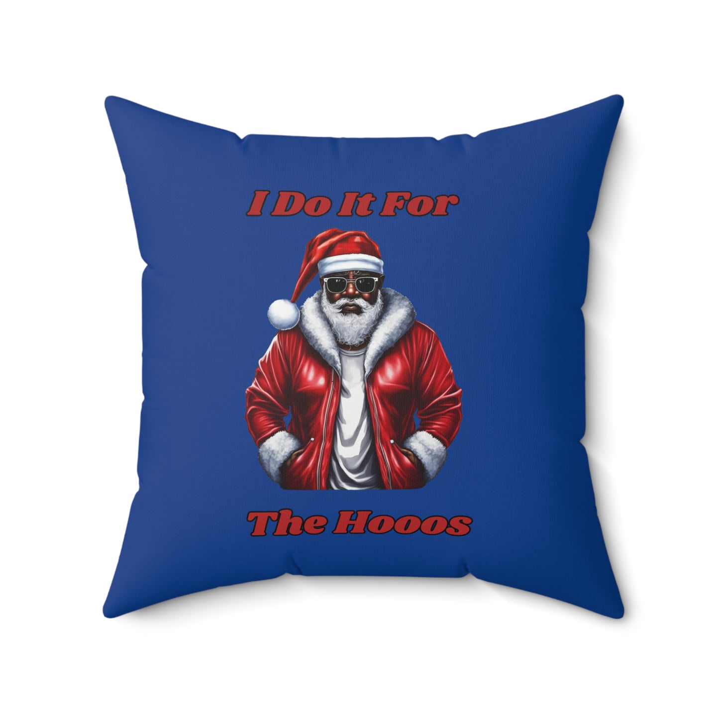 I Do It For The Hooos-Spun Polyester Square Pillow (Dk Blue)