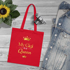 Tote Bag — "My Gigi is a Queen"(Navy) Gold Crown Organic Cotton Tote