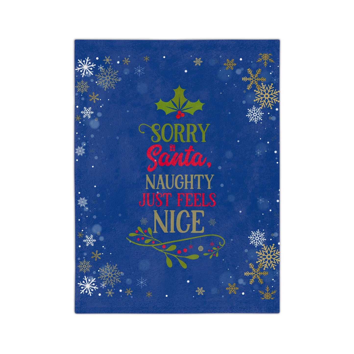 Naughty Feels Nice 2-Velveteen Microfiber Blanket (Dk Blue)