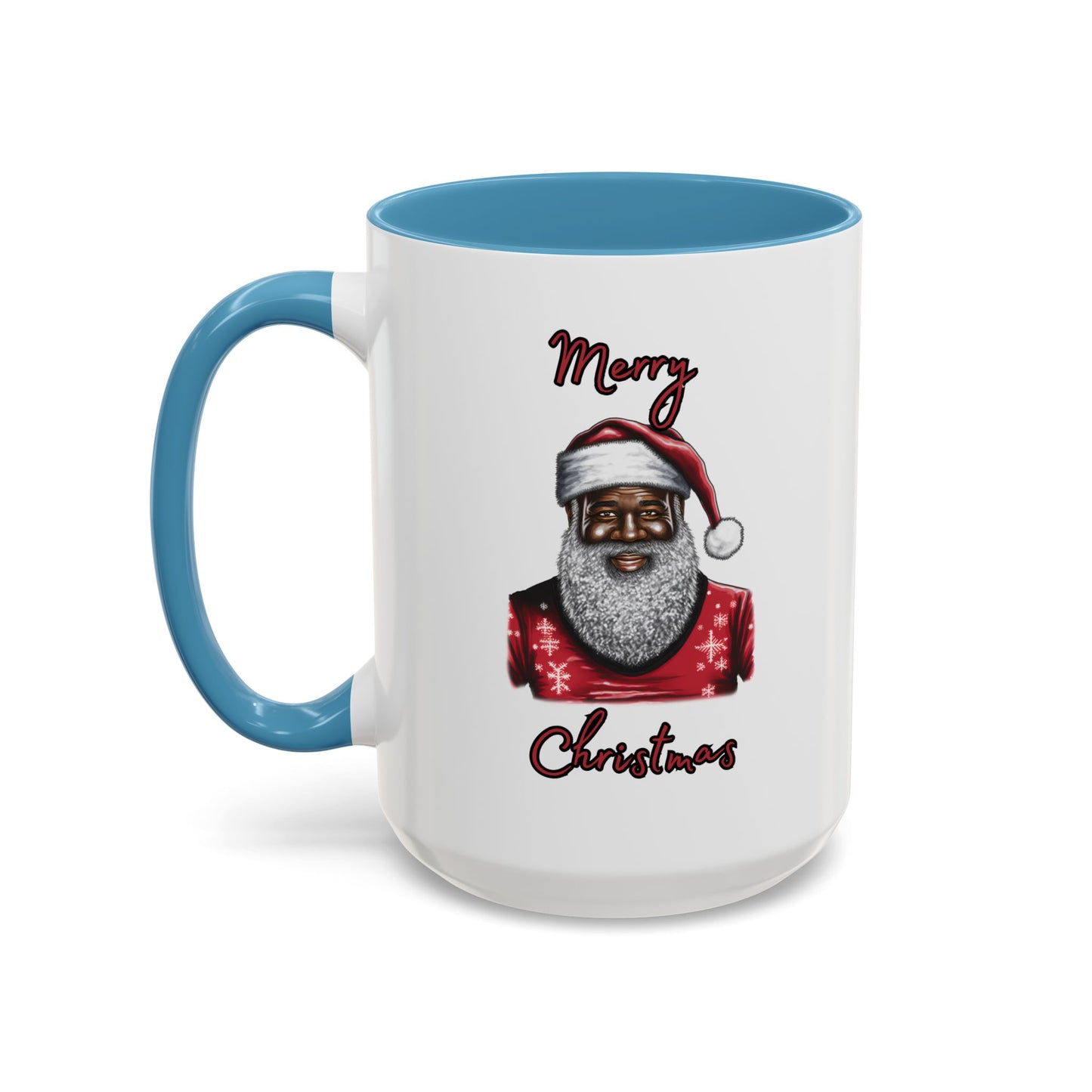 Black Santa-Accent Coffee Mug (11, 15oz) (Red)