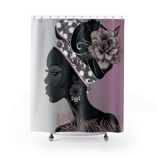 Queen Feather Shower Curtain with Floral Design - Stylish Bathroom Decor for Modern Homes