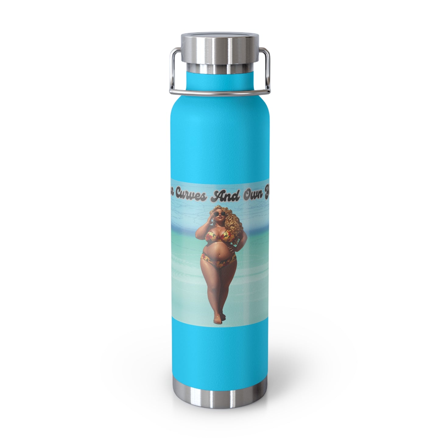 Rock Your Curves And Own Your Waves Insulated 22 oz Water Bottle