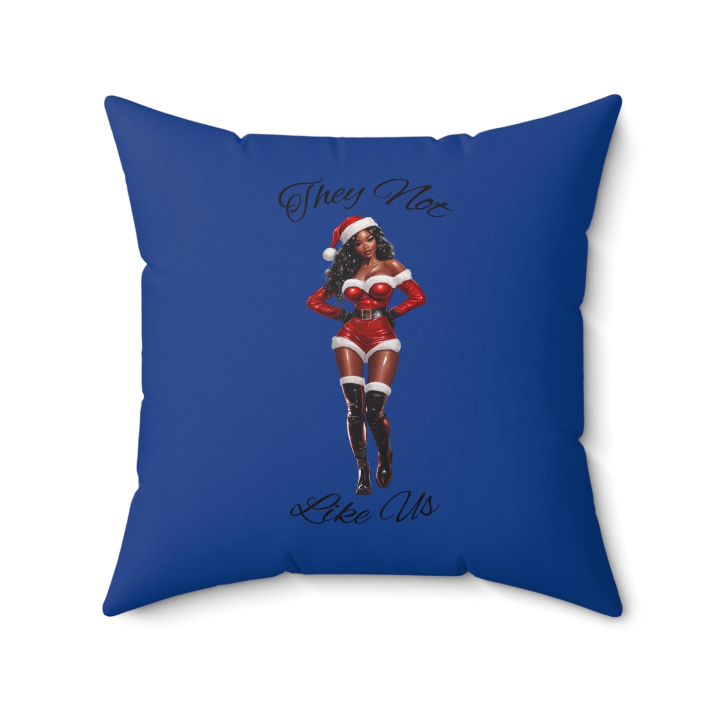 They Not Like Us 2 (Dk Blue) Spun Polyester Square Pillow