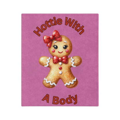 Hottie With A Body-Velveteen Microfiber Blanket (Lt Pink)