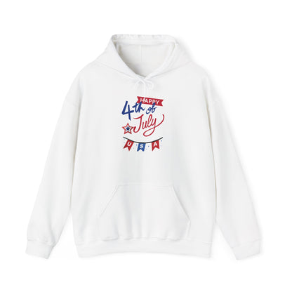 Patriotic "Happy 4th of July" USA Hoodie