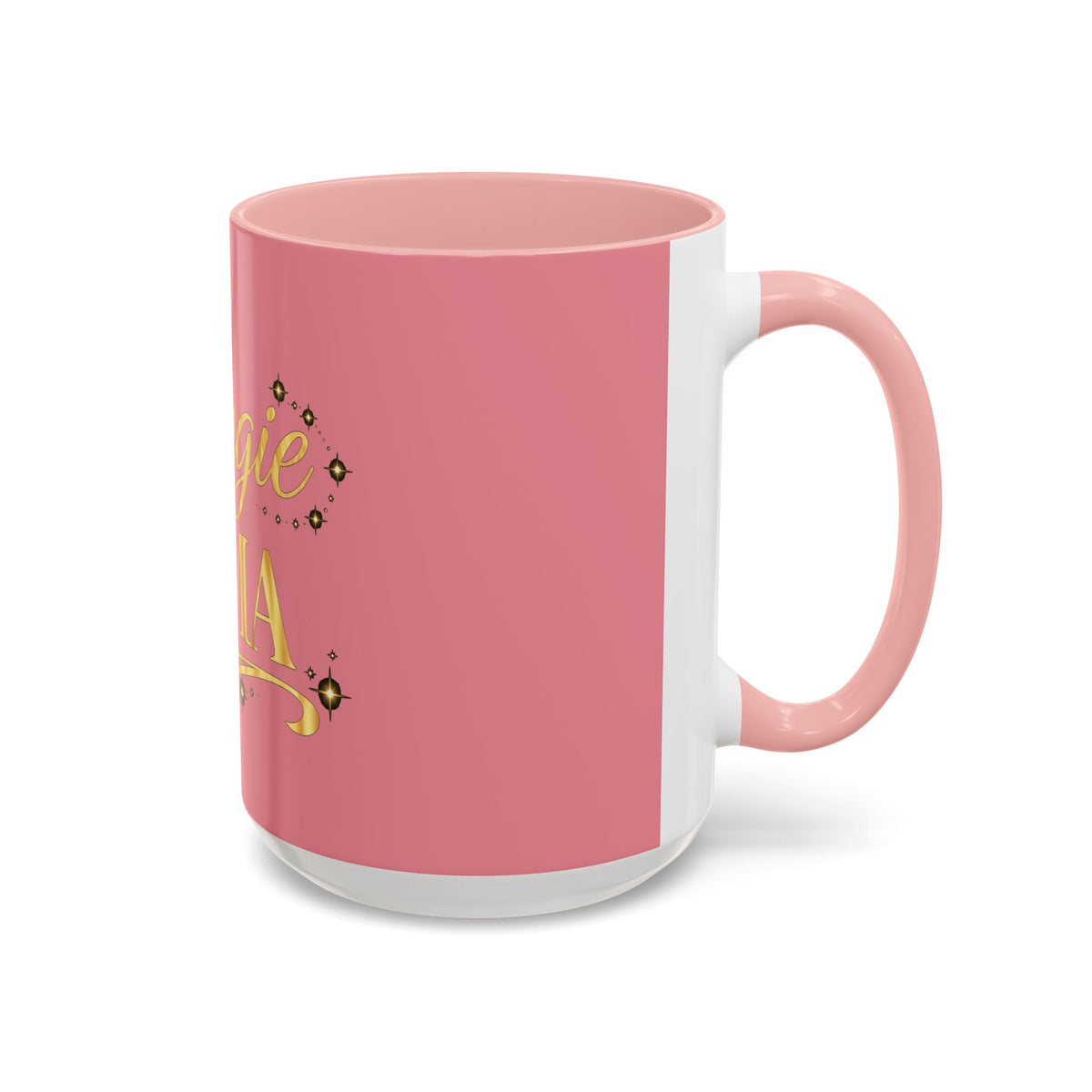 Bougie Mama Coffee Mug – Pink Accent 11/15oz, Gold Script Mom Gift