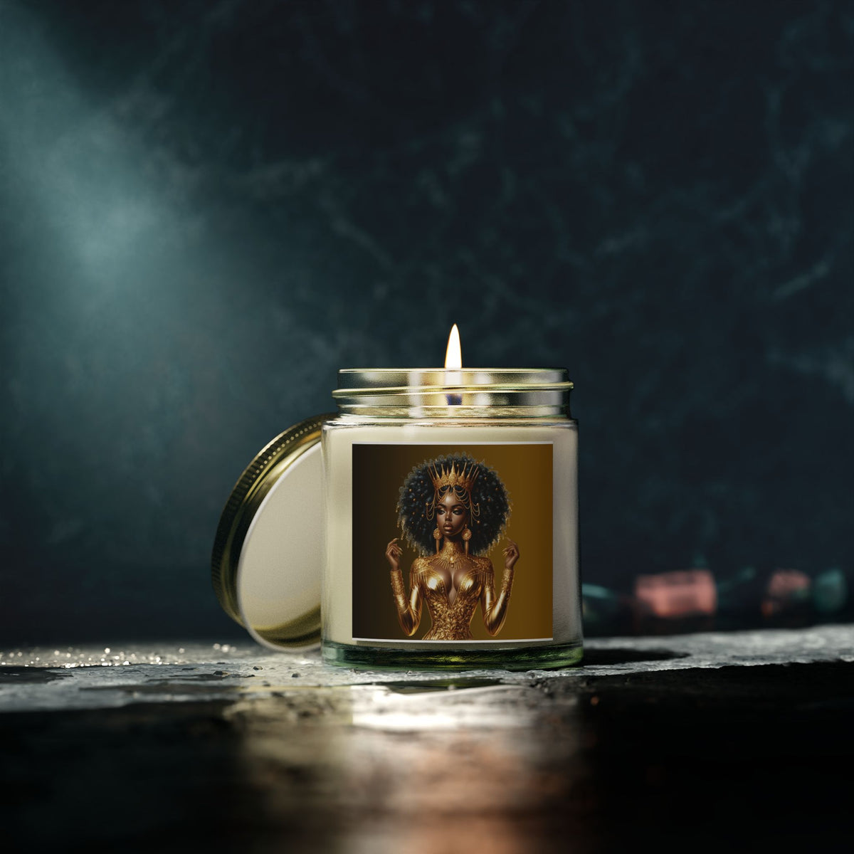 Golden Goddess-Scented Candles, Coconut Apricot Wax (4oz, 9oz)