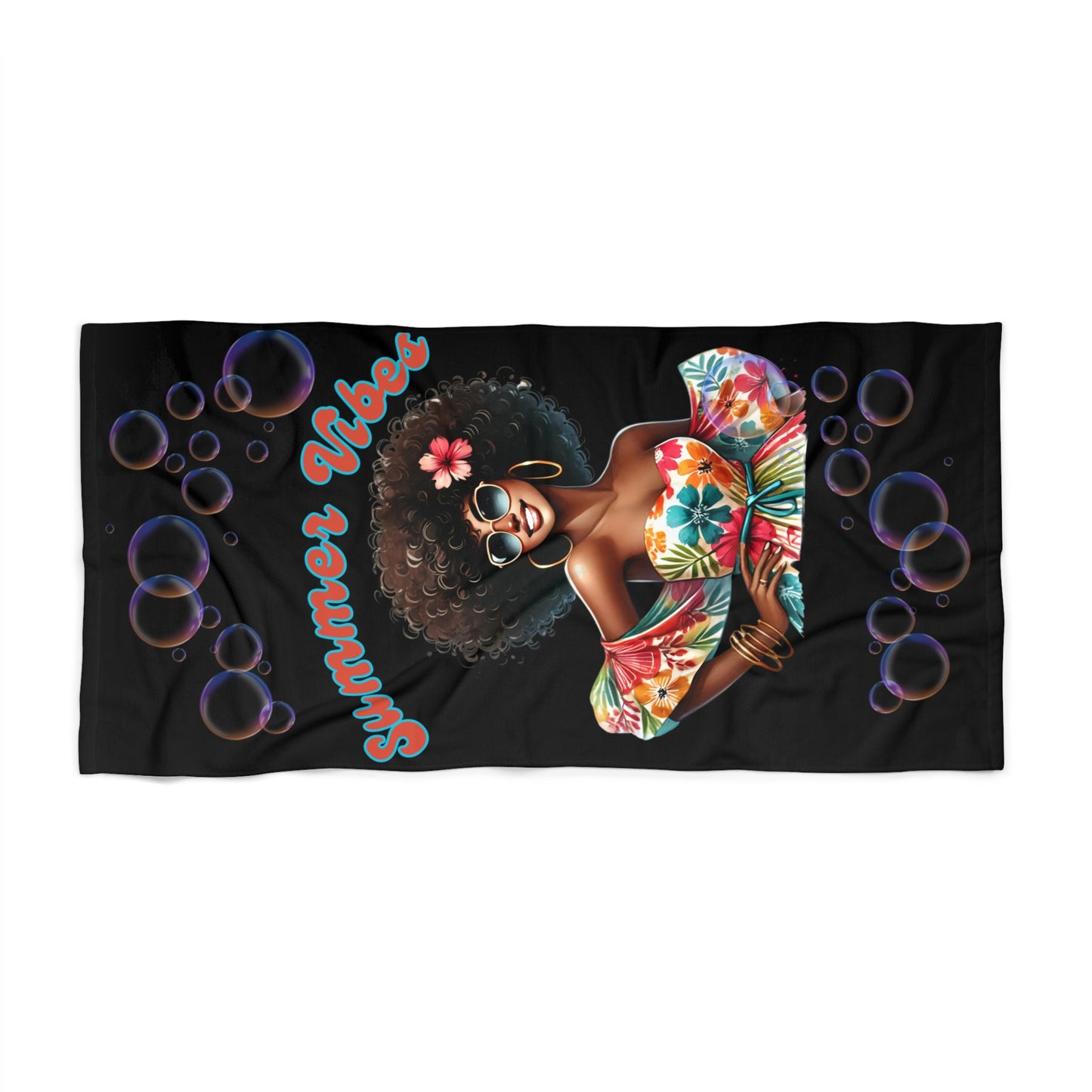 Summer Vibes Beach Towel 1-Black