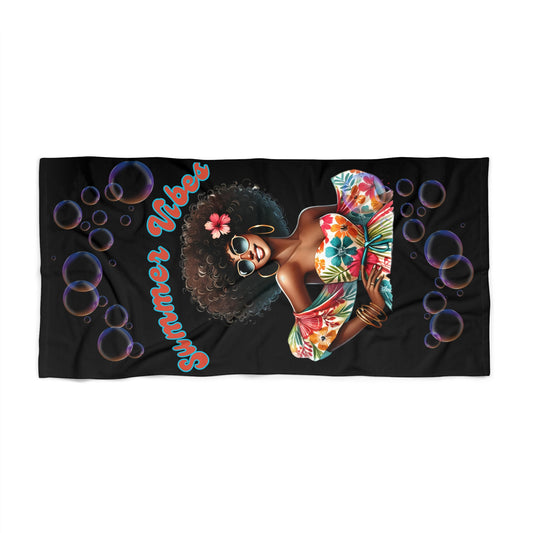 Summer Vibes Beach Towel 1-Black