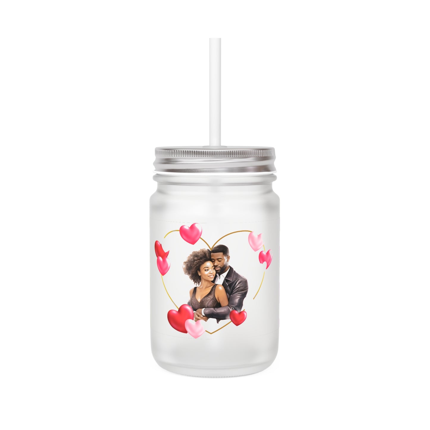When Somebody Loves You Back Mason Jar with Straw - Adorable Couple Design for Weddings & Anniversaries
