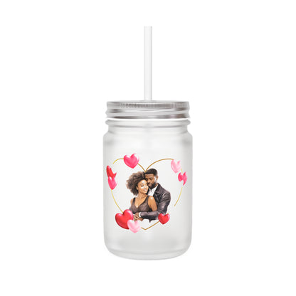 When Somebody Loves You Back Mason Jar with Straw - Adorable Couple Design for Weddings & Anniversaries