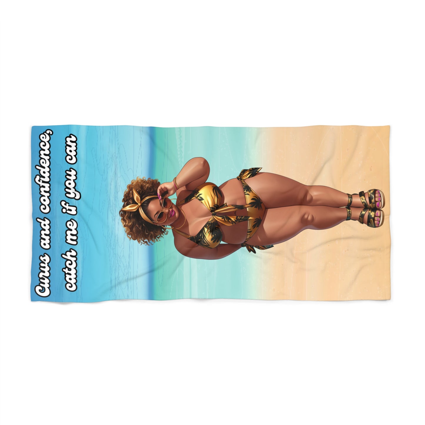 Curves and Confidence Beach Towel