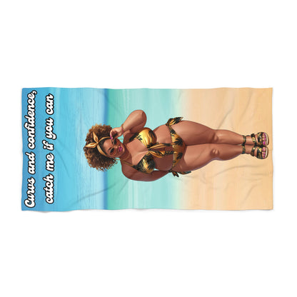 Curves and Confidence Beach Towel