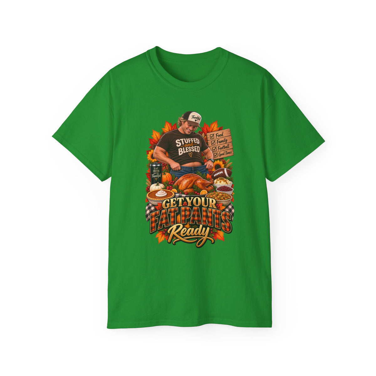 Thanksgiving "Stuffed & Blessed" T-Shirt — Get Your Turkey Ready Holiday Tee