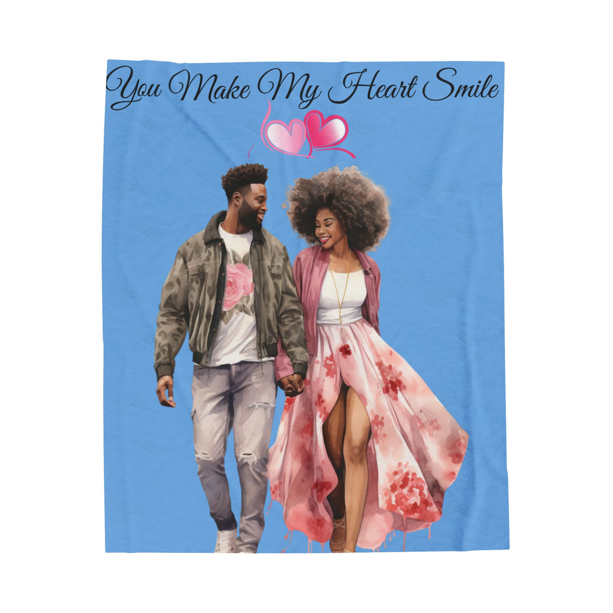You Make My Heart Smile-Velveteen Plush Blanket