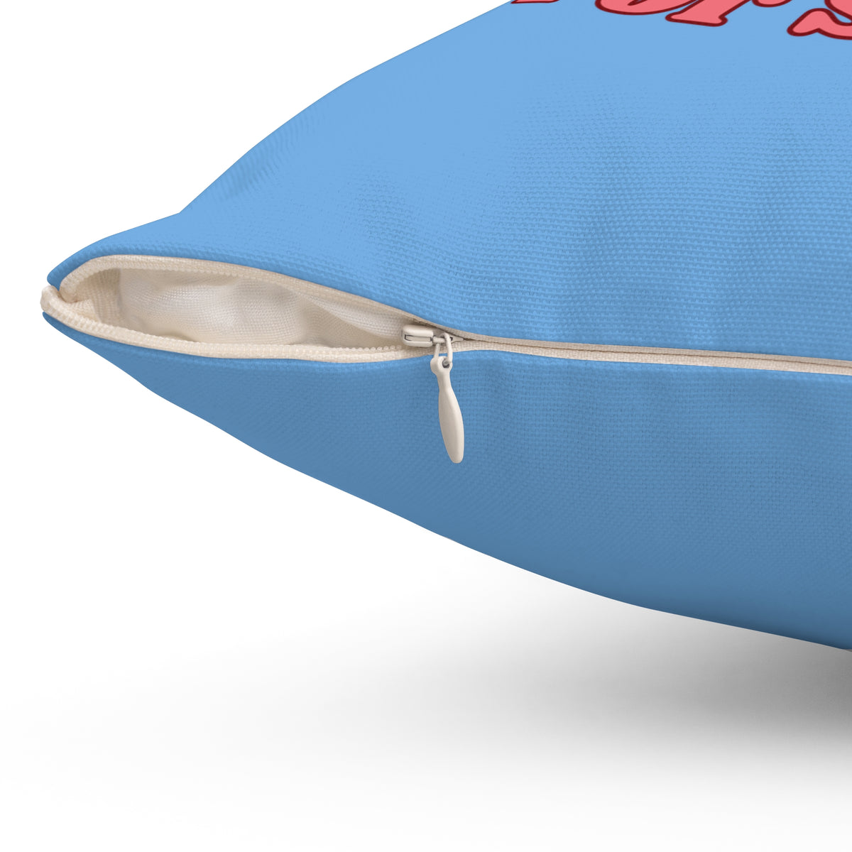I Put Out ForSanta-Spun Polyester Square Pillow (Lt Blue)