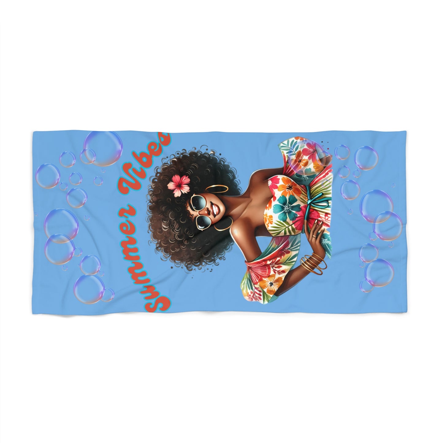 Summer Vibes Beach Towel 1-Lt Blue