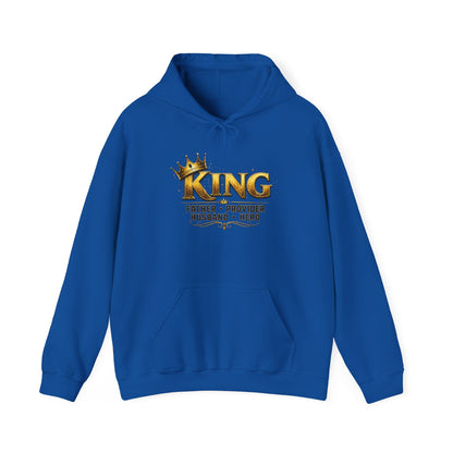 "King: Father • Provider • Husband • Hero" Graphic Pullover Hoodie