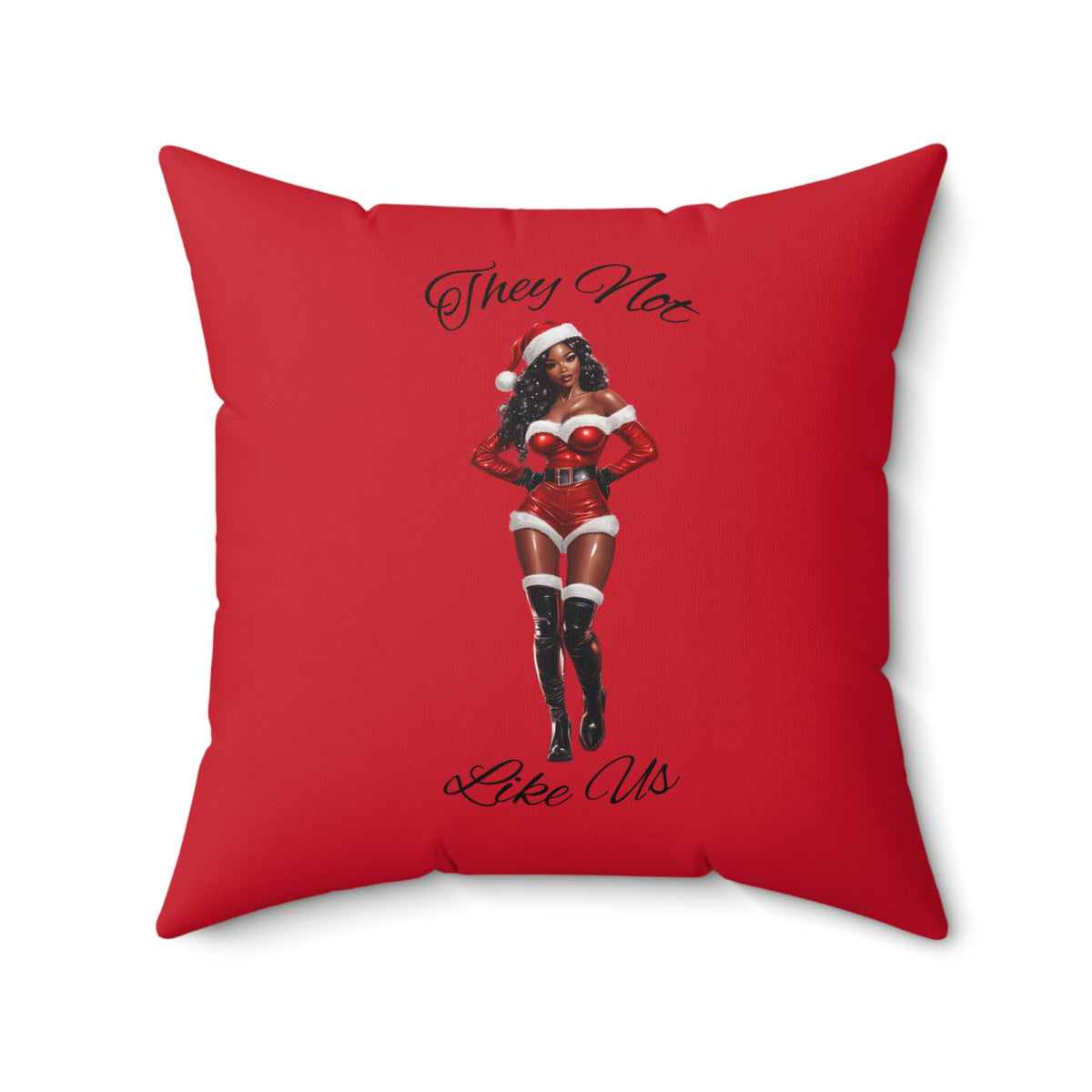 They Not Like Us 2- (Dk Red) Polyester Square Pillow